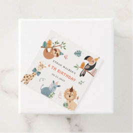Etiquetas Para Recuerdos Fiesta de Safari Cute Animales Niños Cumpleaños