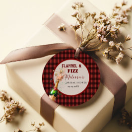 Etiquetas Para Recuerdos Fiesta de soltera de franela y burbujas rojo invie