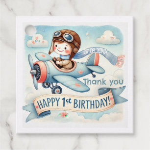 Etiquetas Para Recuerdos Fiesta del primer cumpleaños de Airplane Boy