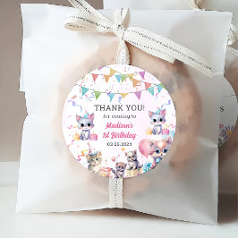 Etiquetas Para Recuerdos Fiesta del primer cumpleaños de Cute Kitty Cat