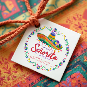 Etiquetas Para Recuerdos Fiesta floral Sombrero Baby Shower Favags
