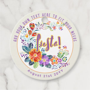 Etiquetas Para Recuerdos FIESTA Folkart Flores Personalizado