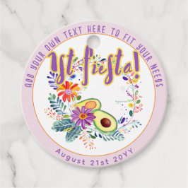 Etiquetas Para Recuerdos FIESTA Personalizado de Flores Folkart de aguacate