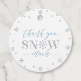 Etiquetas Para Recuerdos Fiesta Wonderland Silver & Blue Winter Gracias