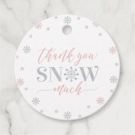 Etiquetas Para Recuerdos Fiesta Wonderland Silver & Pink Winter Gracias