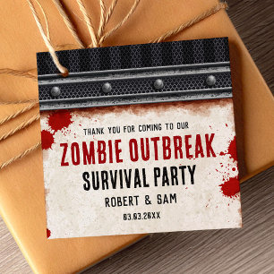 Etiquetas Para Recuerdos Fiesta zombie oxidada