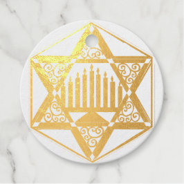 Etiquetas Para Recuerdos Filigree Menorah Hannukah