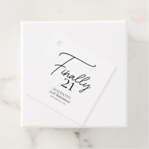 Etiquetas Para Recuerdos Finalmente 21 cumpleaños negro y blanco