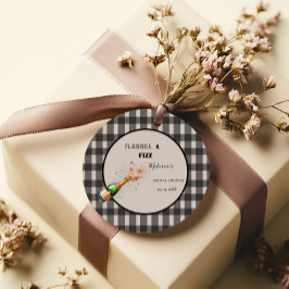 Etiquetas Para Recuerdos Flannel & fizz invierno ducha de novia negra y bla