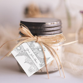 Etiquetas Para Recuerdos Flor blanca y negra de Moda simple