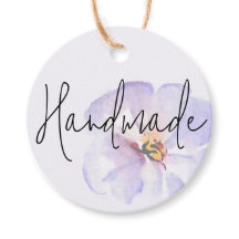 Flor de Acuarela Azul Lavanda Delicada Hecha a Man