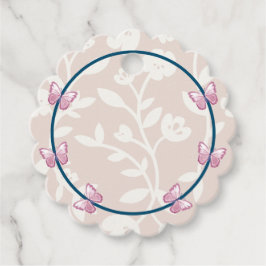 Etiquetas Para Recuerdos flor de mariposa rosa azul marino