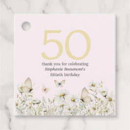 Etiquetas Para Recuerdos Flor silvestre blanca de mujer 50 años simple