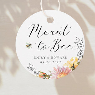 Etiquetas Para Recuerdos Flor Silvestre Rústica para Boda de Abejas