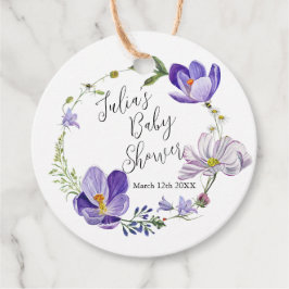Etiquetas Para Recuerdos Flor silvestre Violet Baby Shower