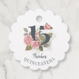 Etiquetas Para Recuerdos Floral 15 cumpleaños Quinceanera Rústica