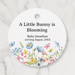 Etiquetas Para Recuerdos Floral acuarela Peter Rabbit Baby Shower Blosoms