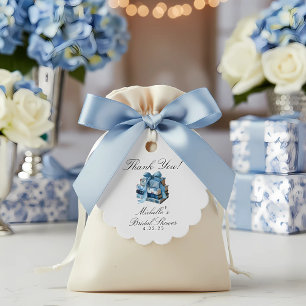 Etiquetas Para Recuerdos Floral azul Un nuevo capítulo ducha de novia