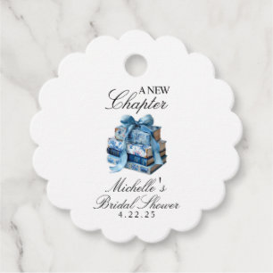 Etiquetas Para Recuerdos Floral azul Un nuevo capítulo ducha de novia