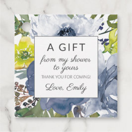 Etiquetas Para Recuerdos Floral blanca amarilla marina me duchó la novia