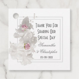 Etiquetas Para Recuerdos Floral blanca gracias boda