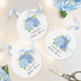 Etiquetas Para Recuerdos Floral Blue Hydrangea Bouquet Briquet Shower