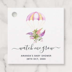 Etiquetas Para Recuerdos Floral Bouquet Parachute Baby Shower Gracias