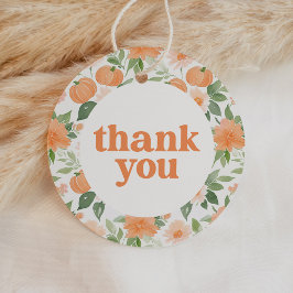 Etiquetas Para Recuerdos Floral Calabaza Baby Shower Gracias