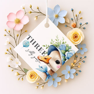 Etiquetas Para Recuerdos Floral Coquette Bow Silly Goose Boy Cumpleaños