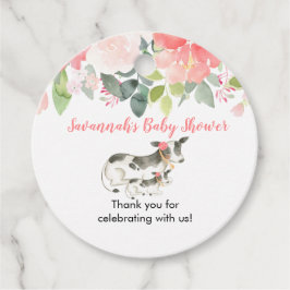 Etiquetas Para Recuerdos Floral Cow Farm Tema Baby Shower