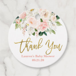 Etiquetas Para Recuerdos Floral de anturio rosa y oro