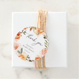 Etiquetas Para Recuerdos Floral de Otoño Terroso Agradecimiento