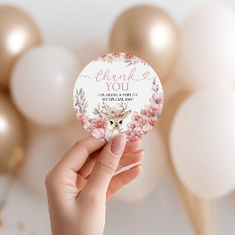 Etiquetas Para Recuerdos Floral Deer Birthday Thank You Tag