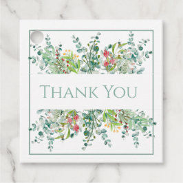 Etiquetas Para Recuerdos Floral Elegante Verdor Acuarela Agradecimiento 