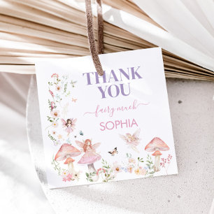 Etiquetas Para Recuerdos Floral Fairy Fairy First Birday Square