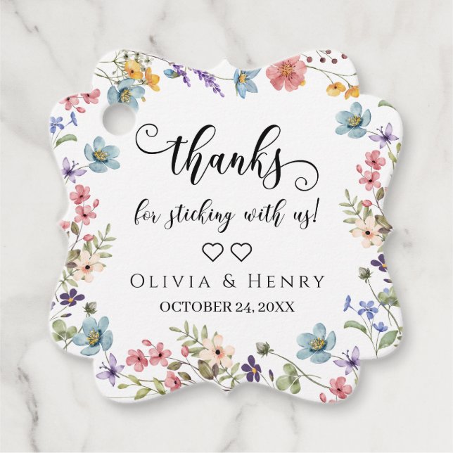 Etiquetas Para Recuerdos Floral Gracias Por Pegarnos A Nuestro Favor (Anverso)