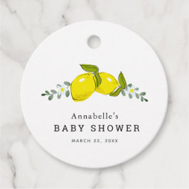 Etiquetas Para Recuerdos Floral Lemon Citrus White Baby Shower