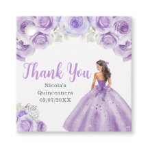 Floral Princess in Dusty Purple Dress Quinceanera