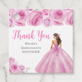 Etiquetas Para Recuerdos Floral Princess in Light Pink Dress Quinceanera