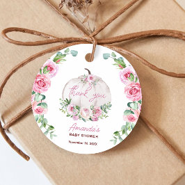 Etiquetas Para Recuerdos Floral rosa Rubor Pequeña Calabaza Baby Shower