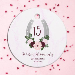 Etiquetas Para Recuerdos Floral Western Horseshoe Quinceanera