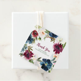 Etiquetas Para Recuerdos Flores acuáticas de la Marina de Borgoña Gracias