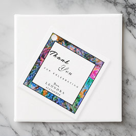 Etiquetas Para Recuerdos Flores artísticas de acuarela Gracias Cumpleaños