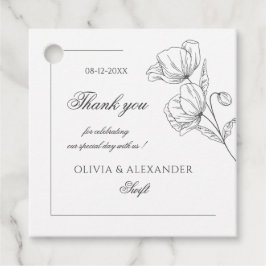 Etiquetas Para Recuerdos Flores de amapola elegante boda