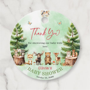 Etiquetas Para Recuerdos Flores de berry de Woodland Animals Baby Shower