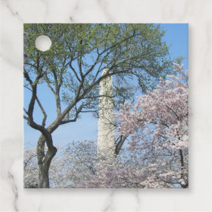 Etiquetas Para Recuerdos Flores de cerezo y el monumento de Washington en D