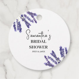 Etiquetas Para Recuerdos Flores de lavanda Morado acuarela Ducha de novia