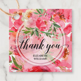 Etiquetas Para Recuerdos Flores de Peonía Gracias