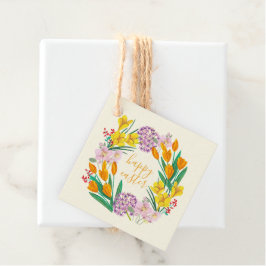 Etiquetas Para Recuerdos Flores de primavera zigzag amarillo pascua de tuli