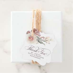 Etiquetas Para Recuerdos Flores Elegantes de Sombra Terrosa Boho Gracias